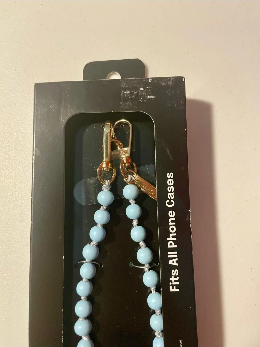 NWT Hello Lux Blue Beaded Phone Crossbody Strap Universal Chain Lanyard